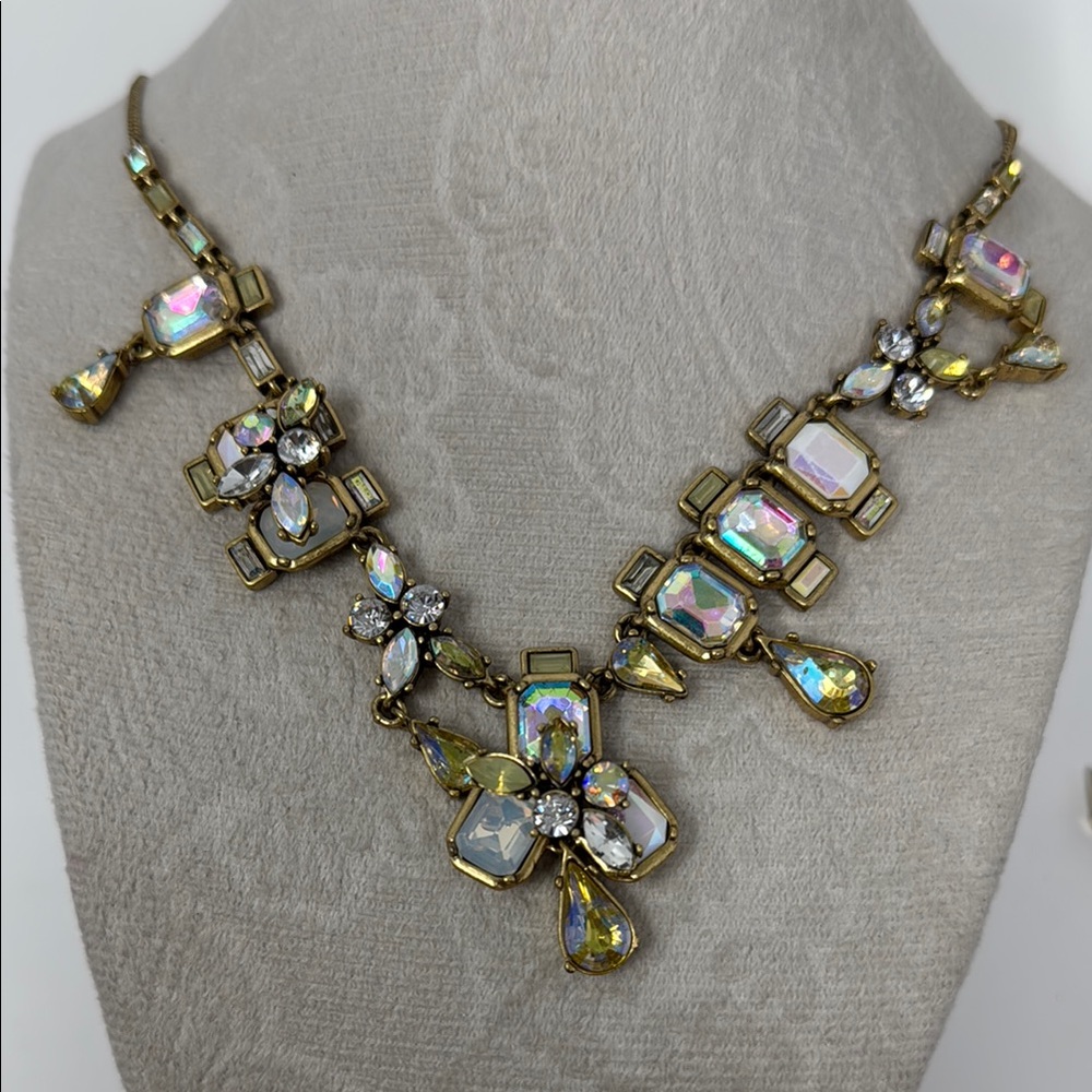 JCrew Gold tone and Iridescent Necklace